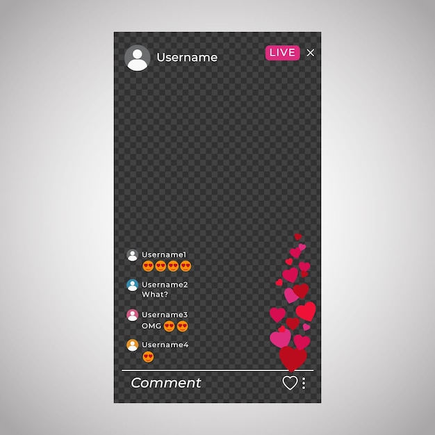 Free Vector live stream instagram interface