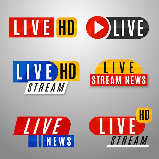 Free Vector live stream news banners collection