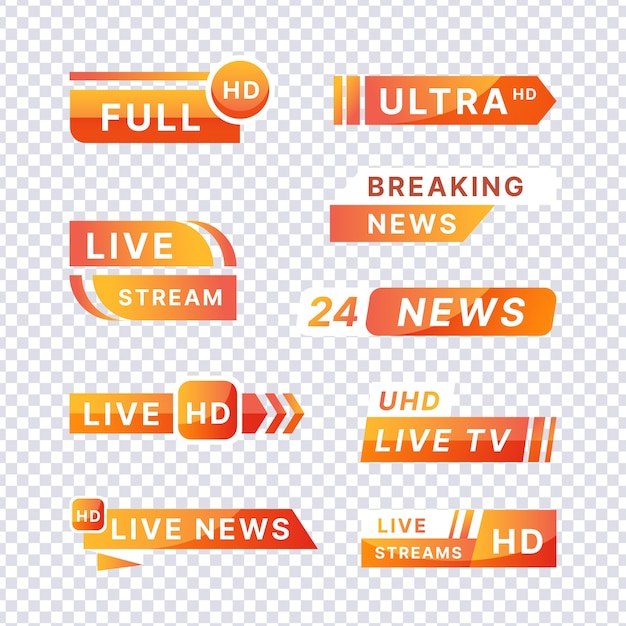 Free Vector live stream news banners template style