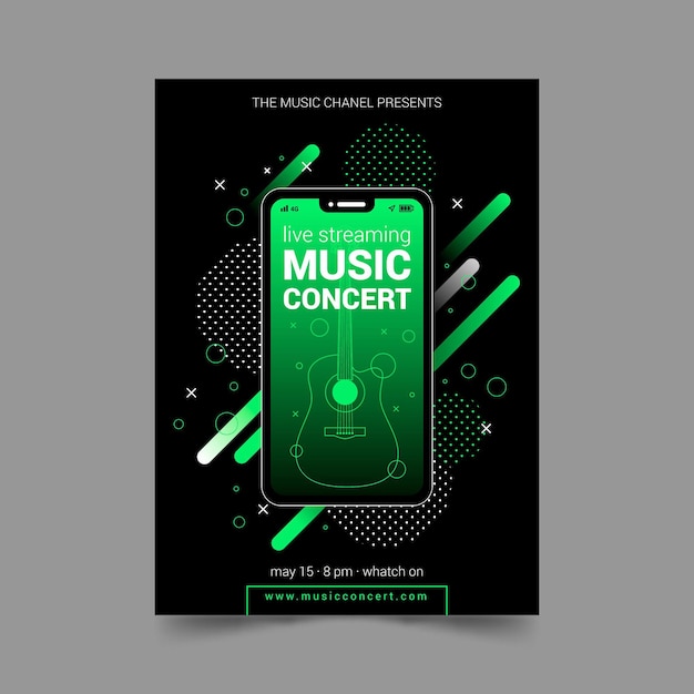 Live streaming music concert flyer