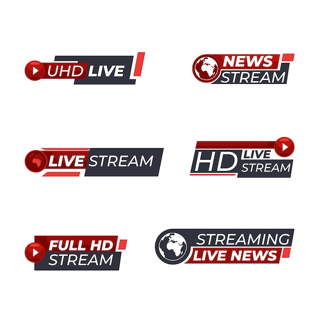 Live streams news banners collection