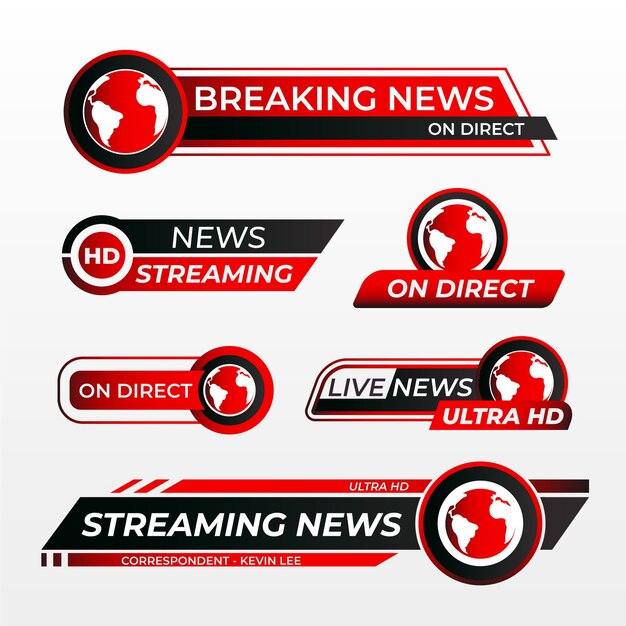 Live streams news banners style