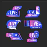 Free vector live streams news banners style