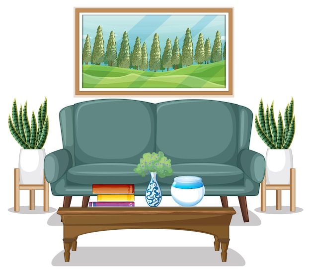 Free Vector living room furniture design on white background