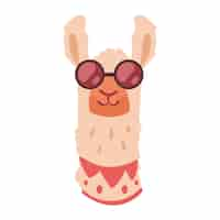 Free vector llama perubian with sunglasses character