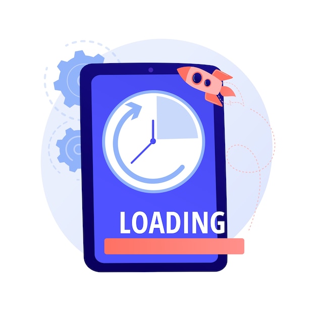 Free Vector loading speed boost. fast internet browser, modern online technology, accelerated download time. smartphone performance optimization, improvement concept illustration