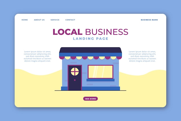 Free Vector local business landing page template