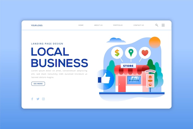 Local business landing page template