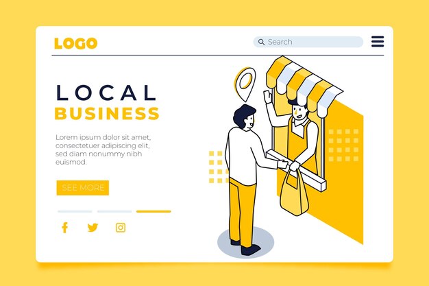 Local business landing page