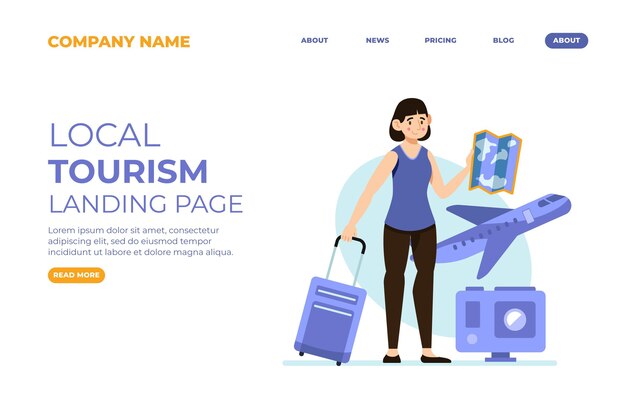 Local tourism landing page template