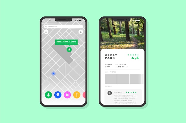 Free vector location app screens