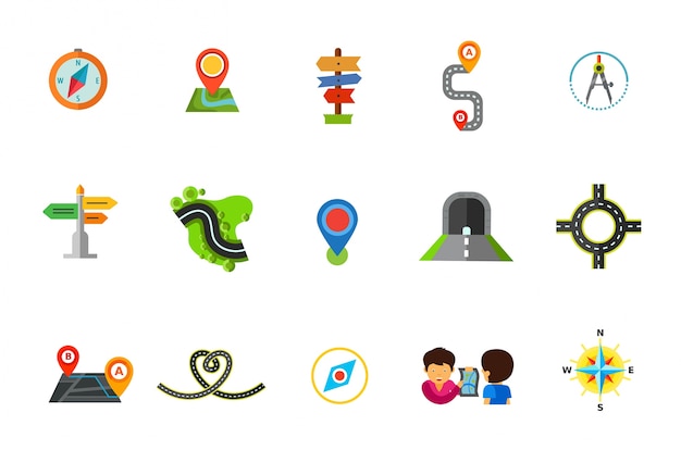 Location icon set