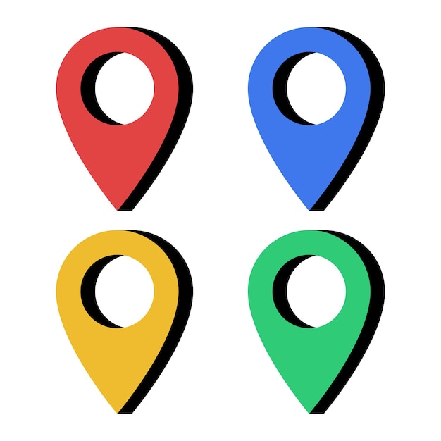 Free Vector location pin cartoon style set