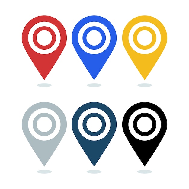 Free Vector location pin multiple colours set