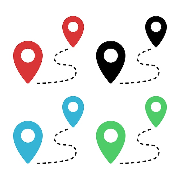 Free Vector location pin route multiple styles