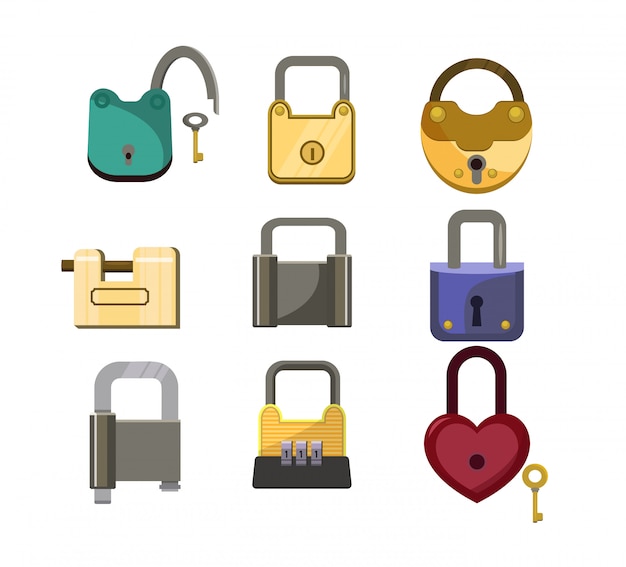 Free Vector lock icons set