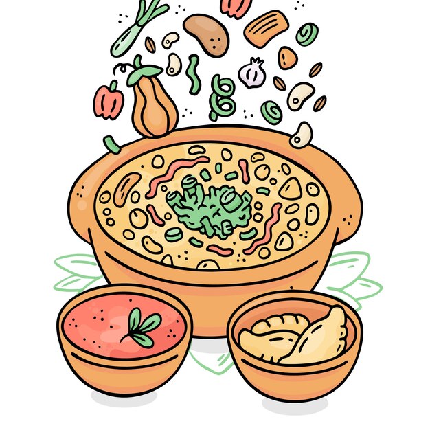 Locro illustration in hand drawn style