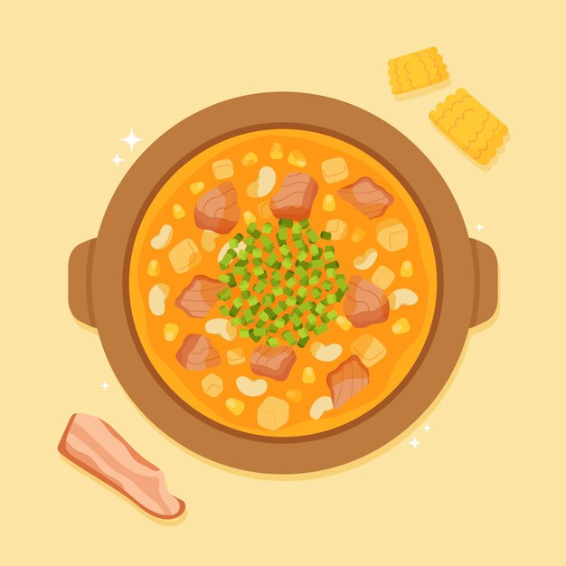 Locro illustration in hand drawn style