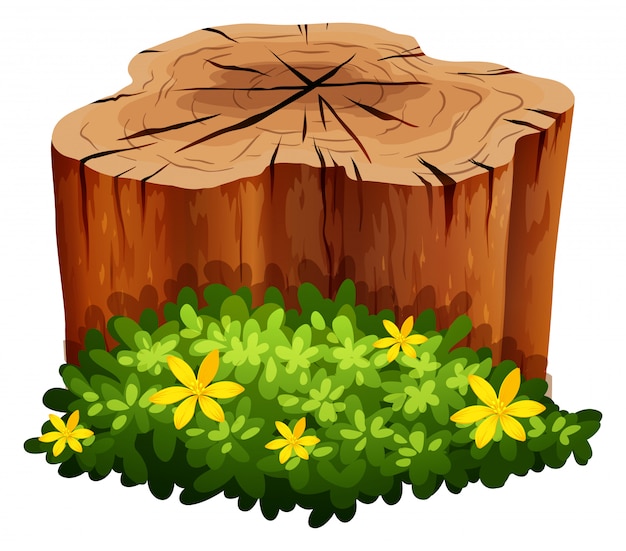 Free Vector log and green bush