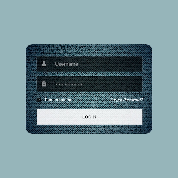 login form template in jeans texture style