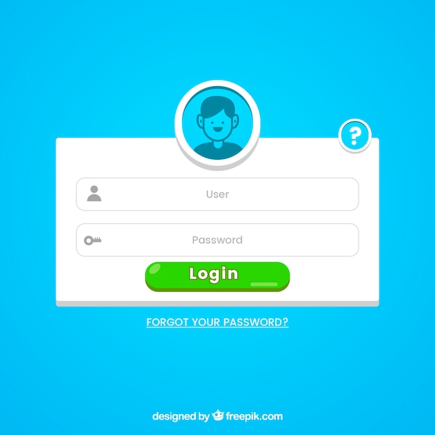 Login form template with avatar