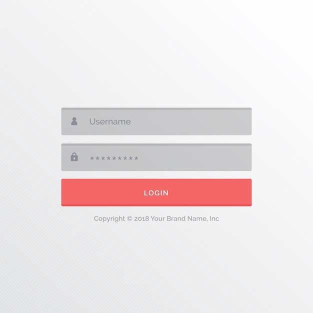 Login template with gray background