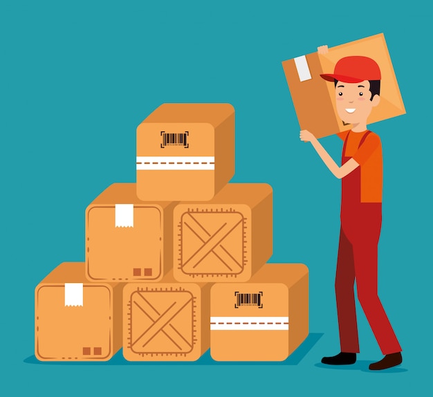 Logistic services with delivery worker