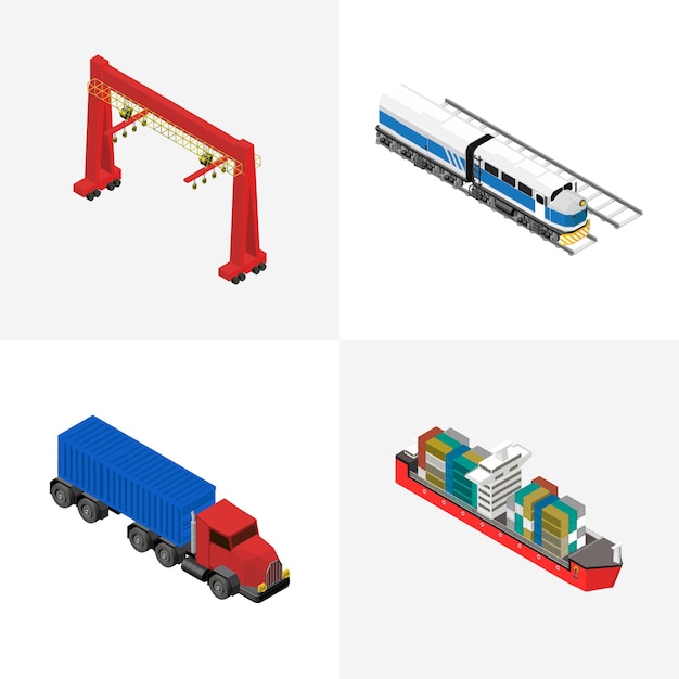 Logistics business industrial isolated icon on background