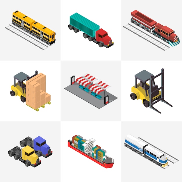 Free Vector logistics business industrial isolated icon on background