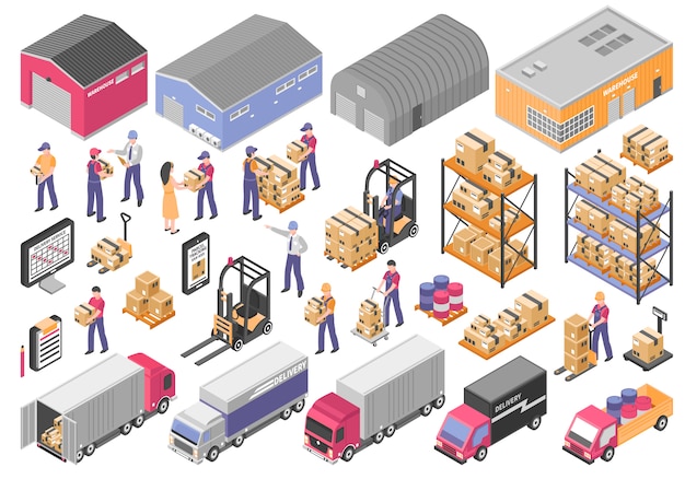 Free Vector  logistics elements set 