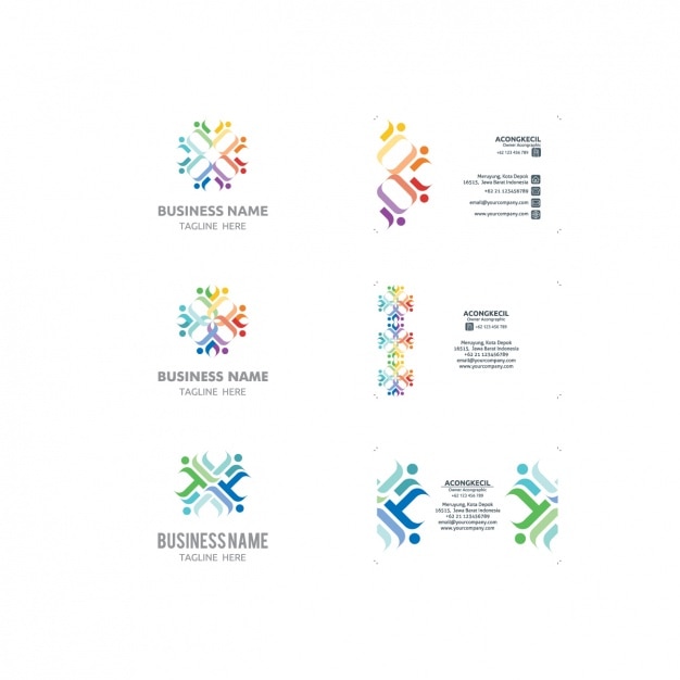 Free vector logo and business card templates collection