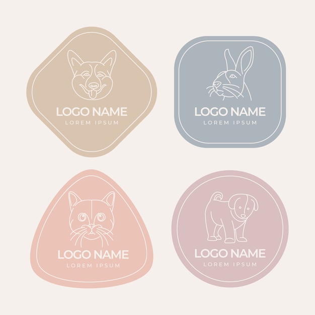 Logo collection minimal style with pastel colors