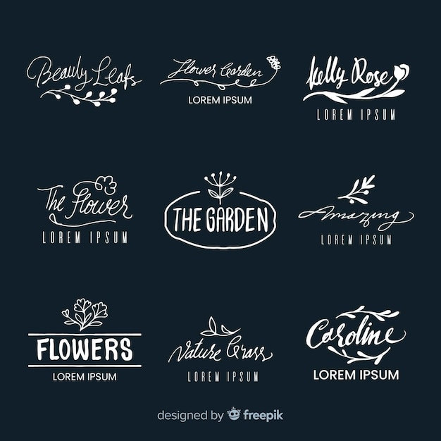 Free Vector logo collection for wedding florist