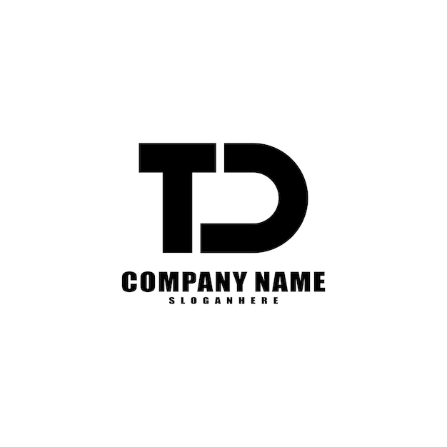 Free Vector logo combination of letters t and d