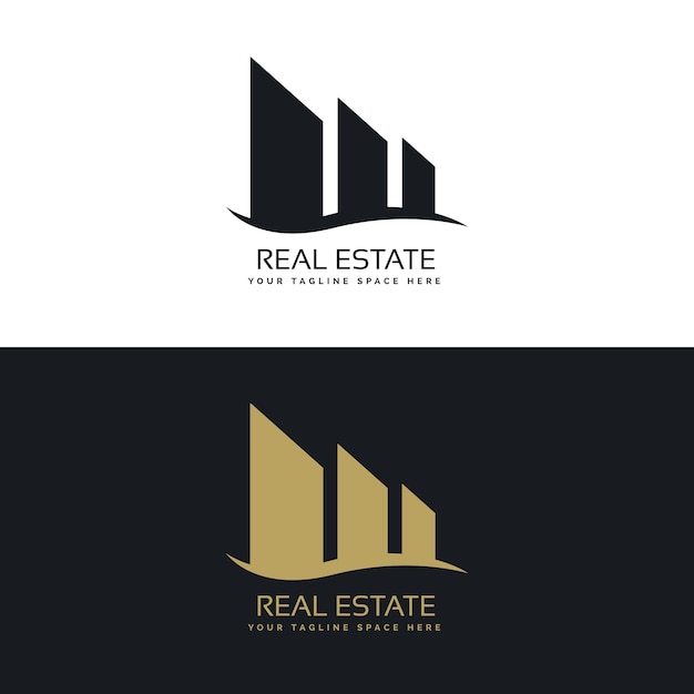 Free vector logo design concept for real estate business