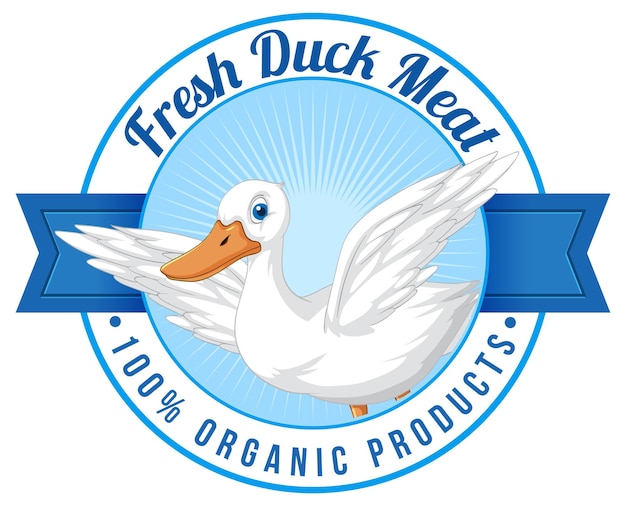 Free Vector logo design with fresh duck meat