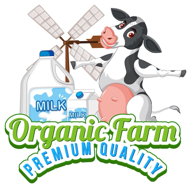 Logo design with fresh milk