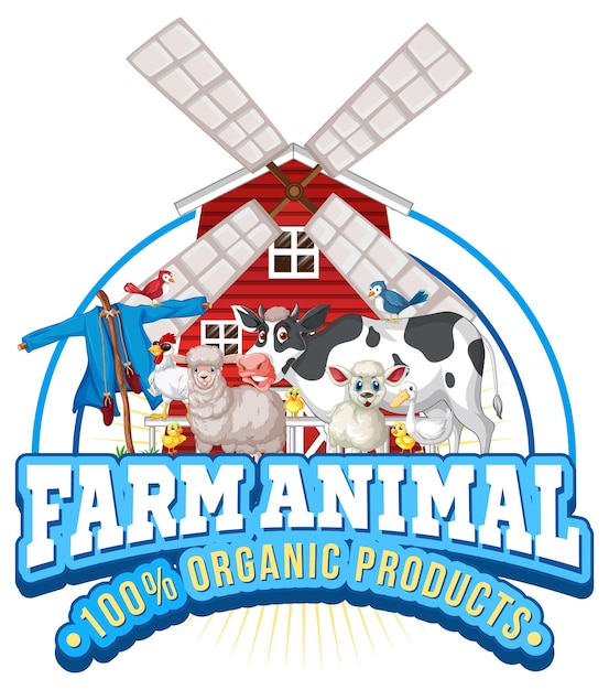 Logo design with words farm animal