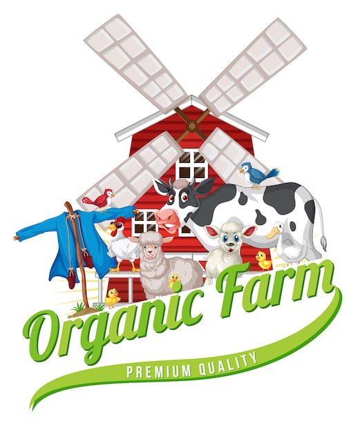 Logo design with words organic farm