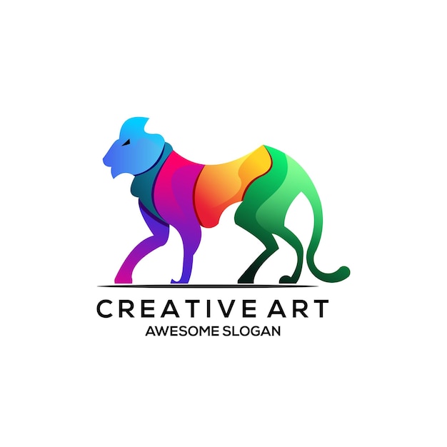 Logo tiger gradient colorful design