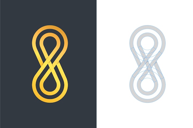 Logo in two versions golden design