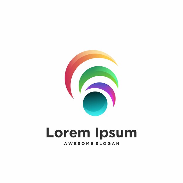 Logo unique colorful gradient design illustration