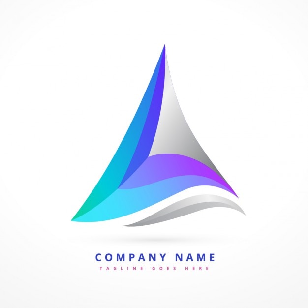 Free Vector logo in wavy triangular shape