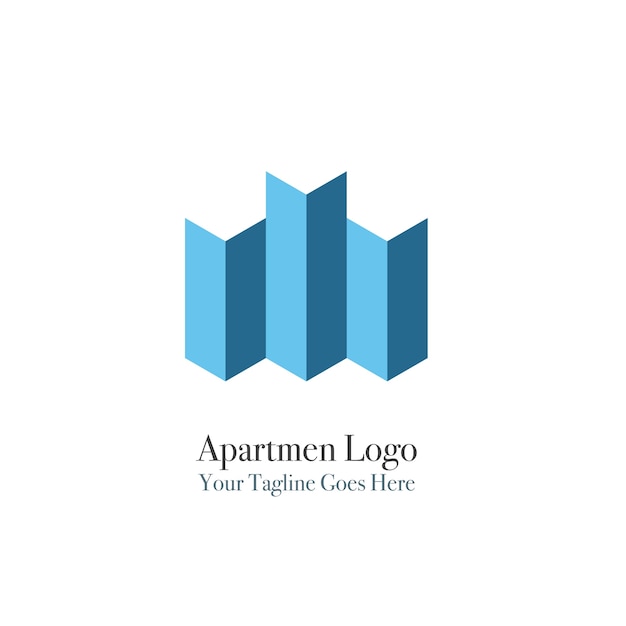 Logo with blue geometric bars