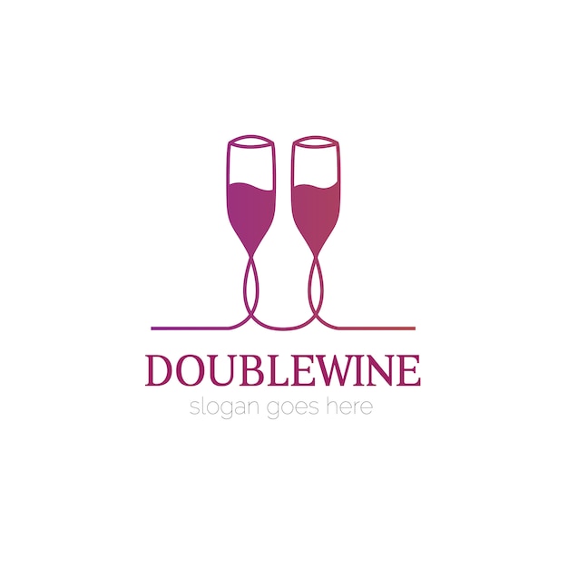 Logo with glass of wine design