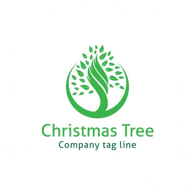 Free Vector logo with a green christmas tree