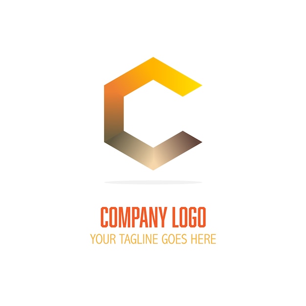 Logo with a shiny hexagon