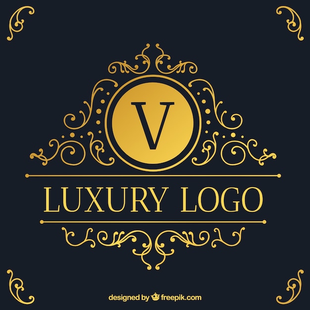 Free Vector logo with vintage and luxury style