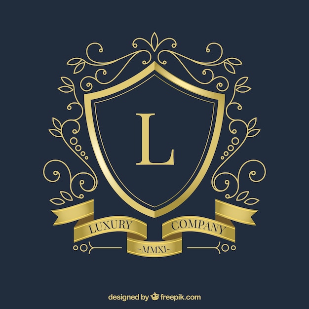 Free vector logo with vintage and luxury style