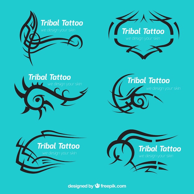 Free Vector logos collection of tribal tattoos